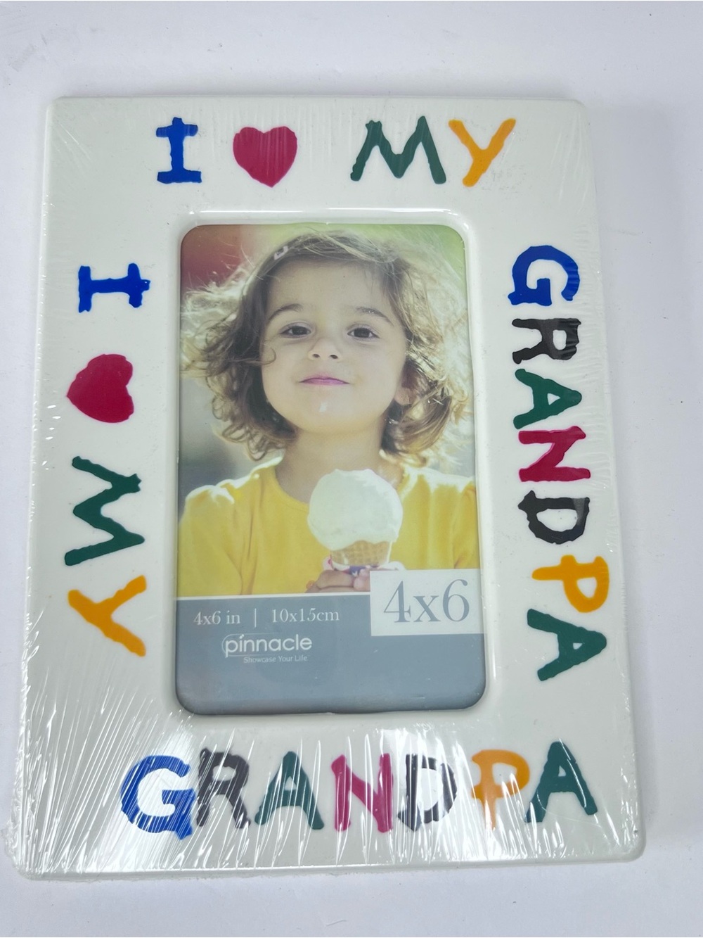 I Love My Grandpa Picture Frame Heart Grandpa Colorful 4 x 6 Photo New Sealed